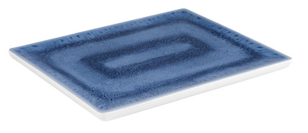 Plateau APS GN 1/2 -BLUE OCEAN-, 32,5 x 26,5 cm, hauteur : 2 cm, mélamine, intérieur : décor, bleu, extérieur : blanc, 84671