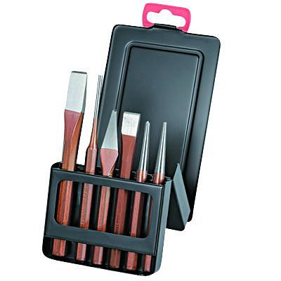 Jeu de chasse-goupilles et burins Boxo dans un coffret métallique, 6 pièces, PP-06-5MP