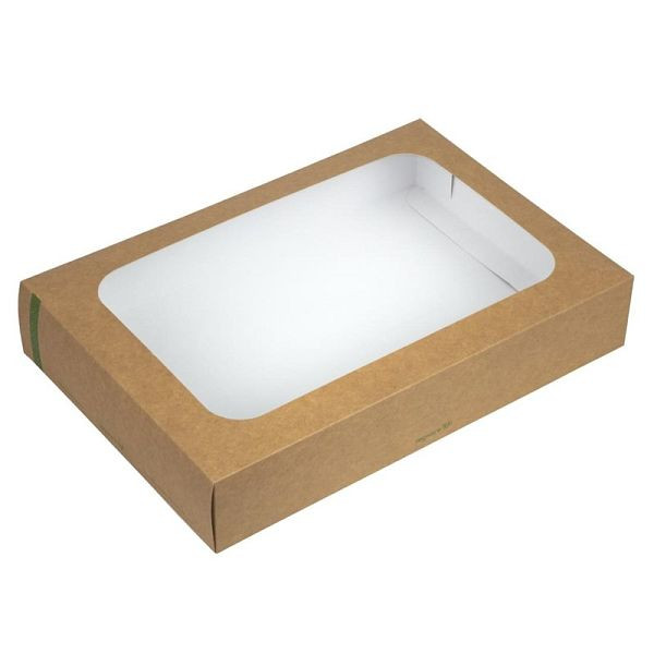 Boîtes à sandwich compostables Vegware avec couvercles grandes (paquet de 25), FD387