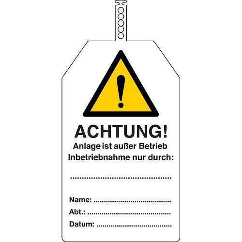 Remorque de sécurité DENIOS - Attention : système hors service, pack de 10, 311971