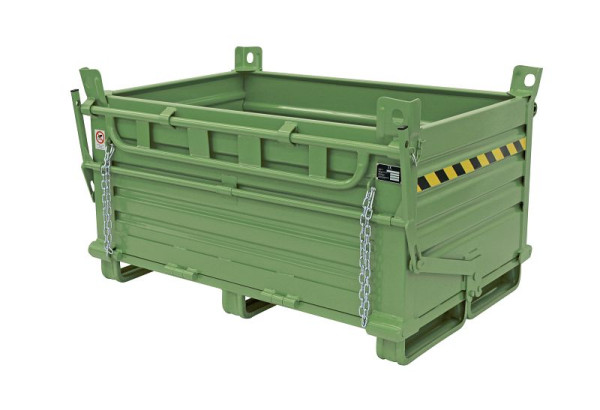 Sall Conteneur à Fond Pliable en Acier - 2 Rabats inférieurs SL2, 100 x 80 156 cm, Vert, SL064H1300V