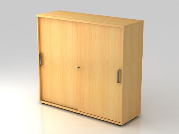 Armoire à portes coulissantes Hammerbacher 3OH 120cm poignée rayée hêtre/hêtre, 120x40x110 cm (LxPxH), V1753S/6/6/SG