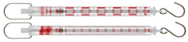 PESOLA tensiomètre/forcemètre / balance à ressort 5N, division 0,05N, Light Line, rouge, avec crochet, 18005
