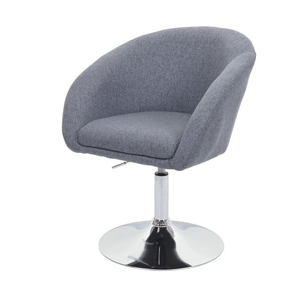 Chaise de salle à manger Mendler HWC-F19, chaise de cuisine, chaise pivotante, chaise longue, pivotante, réglable en hauteur, tissu/textile gris foncé, 94684