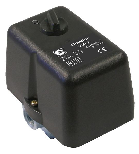 Pressostat Condor-Werke CONDOR, MDR 2/11 bar, 230 volts, avec soupape de surpression AEV 2 S, 11920