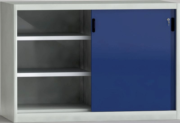 Armoire à portes coulissantes KLW comme armoire côté machine 1000 x 1500 x 815 mm H x L x P avec portes coulissantes verrouillables, cloison centrale, 7SS-ST1000XTB-005MPB