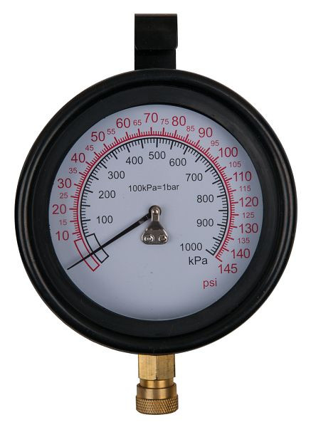 Manomètre KS Tools diamètre 100,0 mm, 0 - 10 bar avec raccord rapide 1/4", 150.2326