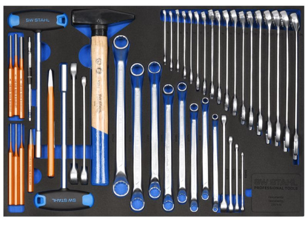 SW Stahl Assortiment de chariots à outils, clés et outils à main généraux 44 pièces Z3011-15