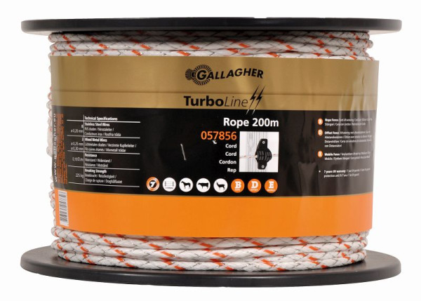 Cordon Gallagher TurboLine 200 m blanc, 057856