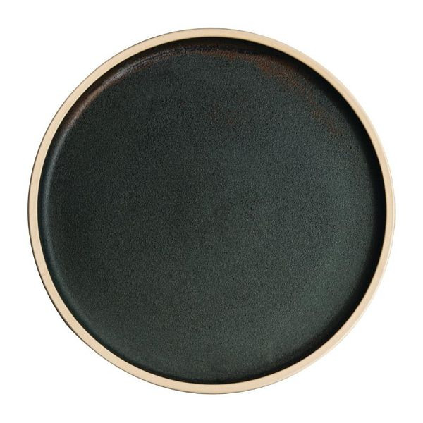 Assiette plate ronde en toile OLYMPIA vert foncé 25cm, UV: 6 pièces, FA322