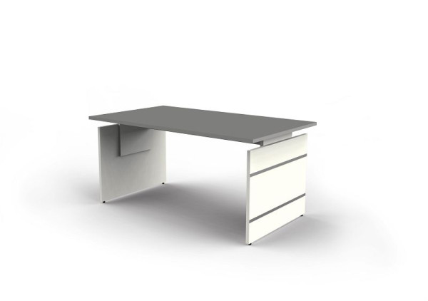 Bureau à joues réglable en hauteur Kerkmann, forme 4, L 1600 x P 800 x H 680-760 mm, graphite, 114403.1