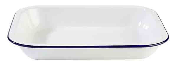 Bol APS -ENAMELWARE-, 28 x 23 cm, hauteur : 4,5 cm, tôle d'acier émaillée, intérieur : blanc, extérieur : blanc, 40669