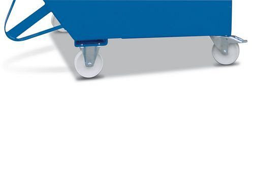 Jeu de roues RR Industrietechnik avec une charge jusqu'à 1350 kg, pour camions bennes en acier, 2 roulettes fixes et 2 pivotantes, 145063