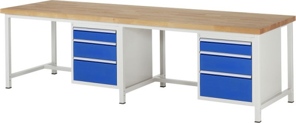 Etabli RAU série 8000 - modèle 8159, L3000 x P900 x H840-1040 mm, base système L2945 x P850 x H800-1000 mm, 03-8159A1-309B4H.11