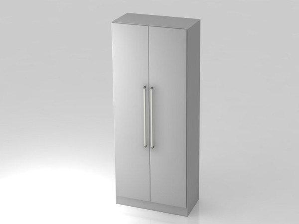 Armoire Hammerbacher 5OH avec panneau de base poignée chromée gris/gris, 80x42x200,4 cm (LxPxH), V7100/5/5/CE