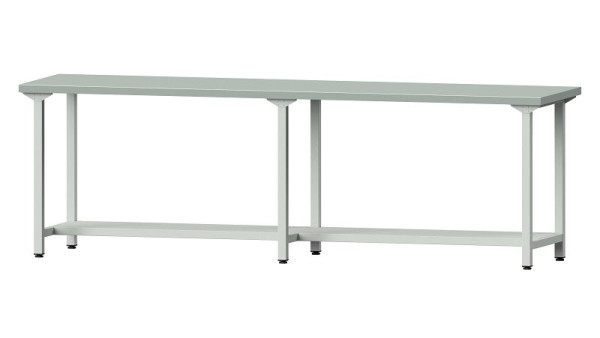 Bancs de travail ANKE table de travail, modèle 91, 2800 x 700 x 890 mm, RAL 7035, ZBP 40 mm, 400.461
