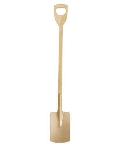 Bêche DENIOS avec poignée en D, 180 x 260 x 1250 mm, bronze spécial, anti-étincelles, pour zones Ex, 265-042
