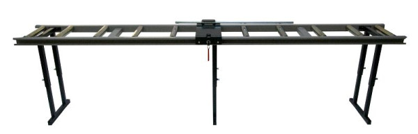 Convoyeur à rouleaux ELMAG avec butée coulissante et échelle pour scies circulaires à ruban type LCB-2000/300 avec 2 pieds de support, 78805