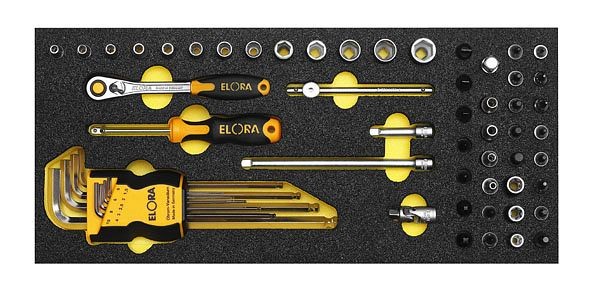 Jeu de clés à douille ELORA, 1/4 ", 58 pièces, OMS-2, 0000410201000