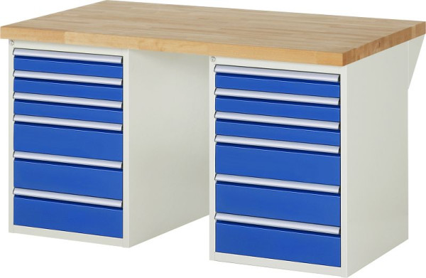Etabli RAU série 7000 - modèle 7515-3, L1500 x P900 x H890 mm, base système L1500 x P850 x H850 mm, 03-7515A3-159B4M.11