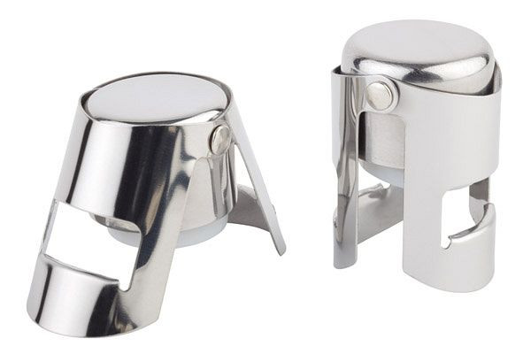 Bouchons de champagne APS, Ø 4 cm, hauteur : 5,5 cm, acier inoxydable / gomme arabique, pack : 2 pièces, 93160