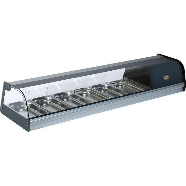 Comptoir à tapas ROLLER GRILL PAT4, pour 6 x GN 1/3 (40 mm), dimensions 1450 x 400 x 260 mm (LxPxH), KT1001613