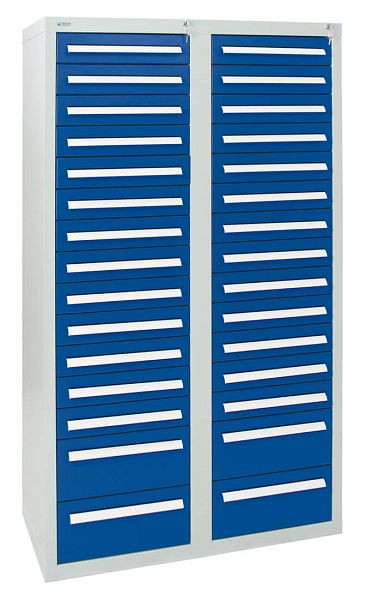armoire à tiroirs émoussés série T-100/35-4, RAL 7035/5010, 30 tiroirs (26x100, 4x200mm), 8154774