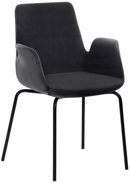 Fauteuil Mayer Sitzmöbel , structure à 4 pieds, revêtement en poudre noir, anthracite, 2009_V3_30487