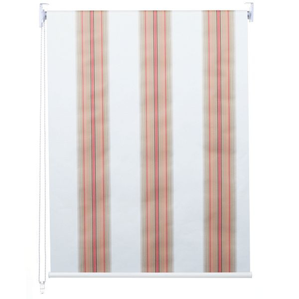 Store enrouleur Mendler HWC-D52, store de fenêtre, store à tirage latéral, 110x160cm protection solaire occultant opaque, blanc/rouge/beige, 63355