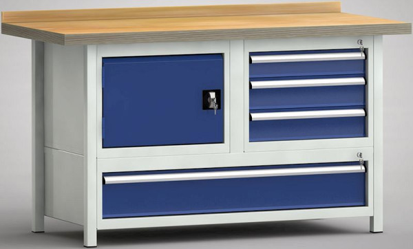 Etabli professionnel KLW - 1500 x 700 x 845 mm L x P x H (version ERGO), WPK35E-1500M45-E7021