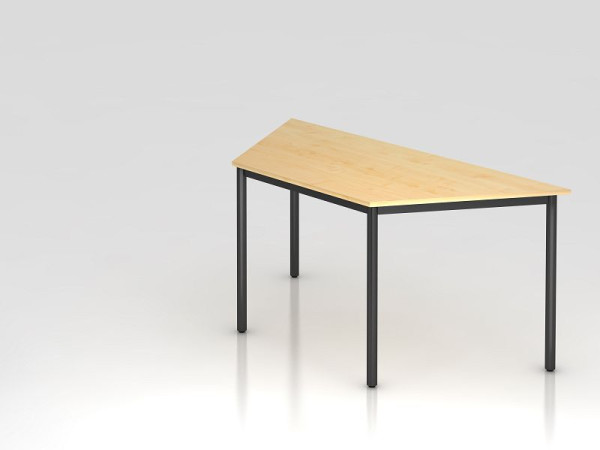 Hammerbacher table trapèze base ronde 160x69cm érable/noir, forme trapèze, VDRTR/3/D