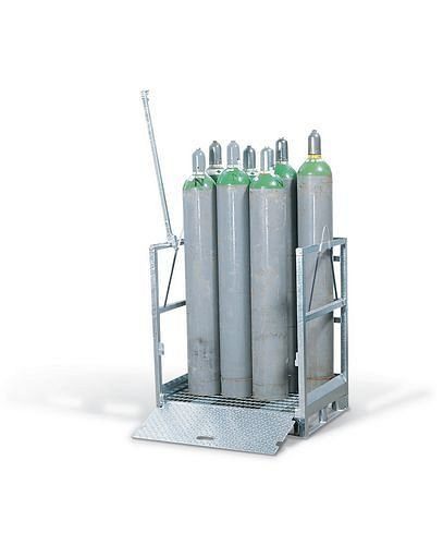 Palette de bouteilles de gaz DENIOS GFP 50, pour 12 bouteilles (Ø 230 mm), 115-872