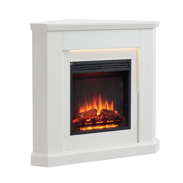 Cheminée électrique CrownFlame Pegasos, 2000 W, Couleur : Blanc, EF374A-MT374C-W