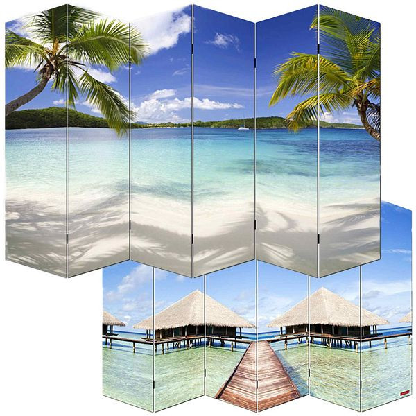 Mendler écran photo paravent paravent cloison M68, 180x240cm, plage, 19014