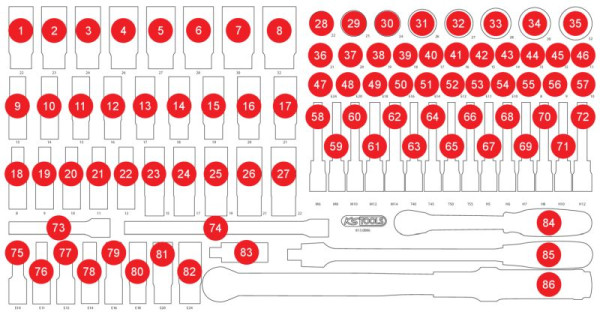 KS Tools Insert en mousse vide pour 813.0086, 813.0086-97