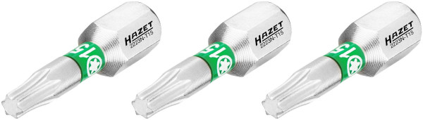 Embout Hazet, 6 pans plein 6,3 (1/4 pouce), profil intérieur TORX®, T15, nombre d'outils : 3, ouverture de clé : T15, 2223N-T15/3