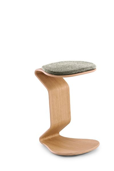 Tabouret Mayer Sitzmöbel myERCOLINO big, revêtement d'assise en laine vierge gris clair, structure plaqué hêtre huilé, 1117_96_32044