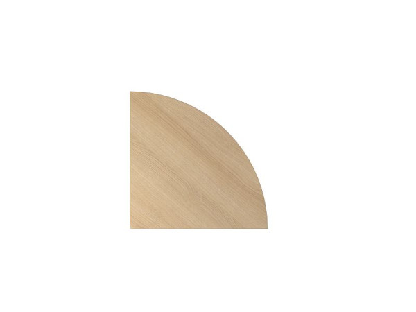 Angle d'encastrement Hammerbacher QE91, 80 x 80 cm, plaque : chêne, quart de cercle, plaque d'encastrement 90°, avec 1 serre-câble, VQE91/E