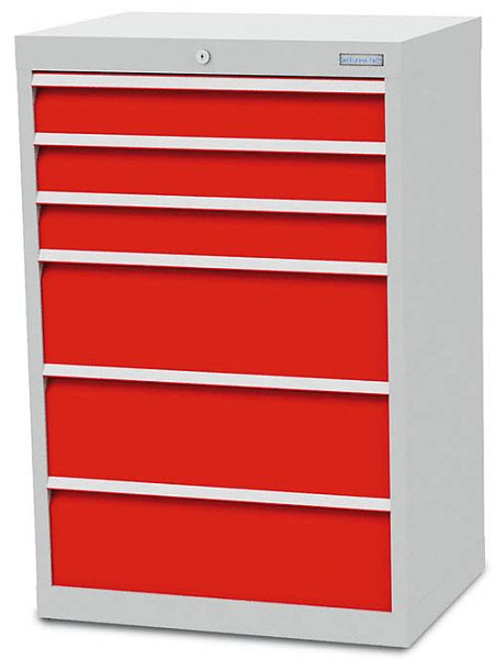 Armoire à tiroirs Bedrunka+Hirth série T500-6, avec 6 tiroirs, différentes hauteurs de façade, 60.303A