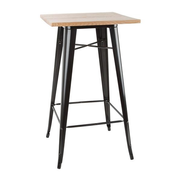 Table de bistrot Bolero avec plateau en bois noir, FB595