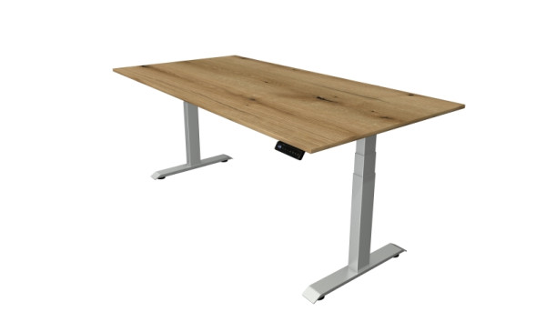 Table assis-debout Kerkmann L 2000 x P 1000 mm, réglable en hauteur électriquement de 640 à 1290 mm, chêne, 10040955