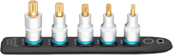 Hazet SmartRail, carré creux 12,5 mm (1/2 pouce), profil interne multident XZN, nombre d'outils : 5, 990-SR/5