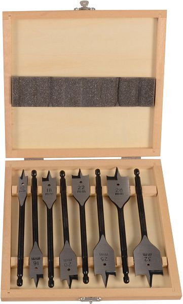 Jeu de forets à bois plats Projahn 8 pièces, diamètre 12-16-18-20-22-25-28-32 mm, 19699