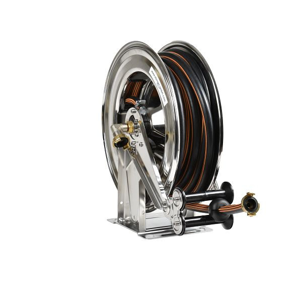 Enrouleur de tuyau Ebinger OSM 400, boîtier en acier inoxydable, fluide : eau chaude, ID : 1/2", 1.404.105