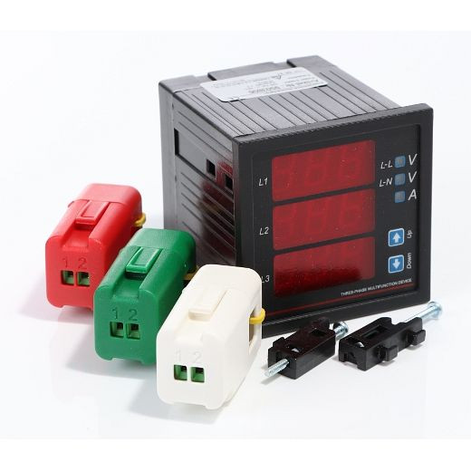 Écran multifonction ELMAG BY6450-AVF-TA100, pour montage sur panneau avant de groupes électrogènes avec 3 mini transducteurs de mesure, 9503806