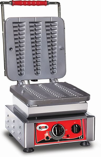 Gaufrier GMG Bruxelles, 3x (23 x 3 x 2,4 cm), plaque de cuisson interchangeable, très facile à monter, 50° à 300°C, facile à nettoyer, WE-03