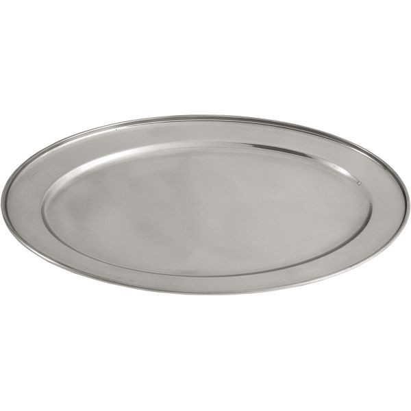 Plateau de service ovale Stalgast, acier inoxydable, 10" W x 7,25" D, BB1401254
