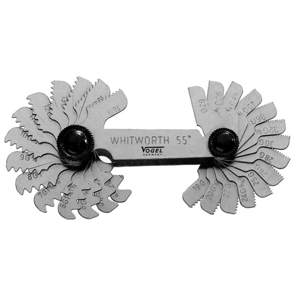 Gabarit de filetage Vogel Germany, 0,25 - 6,00 mm, 24 feuilles, 471009