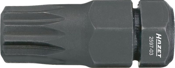 Embout Hazet, 6 pans plein 8 (5/16 pouce), profil interne à plusieurs dents XZN, M8, serrage à couple contrôlé possible (respecter les instructions du fabricant), 2597-03