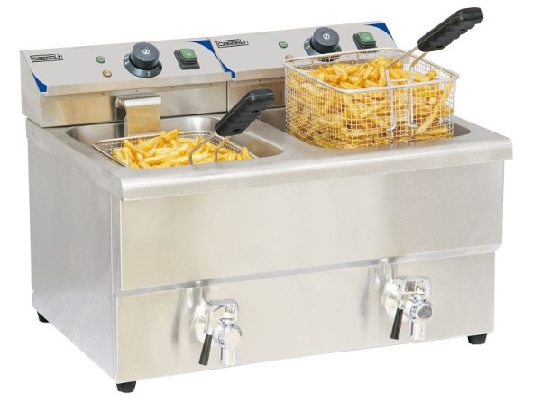 Friteuse Casselin 2 x 8L avec robinet de vidange, CFEV82